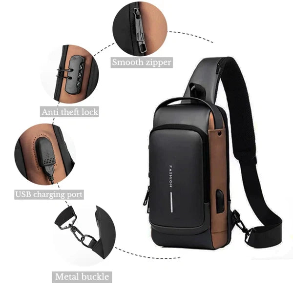 Waterproof Anti-Theft Sling & Backpack | USB Charging, Stylish & Secure for Men & Women
