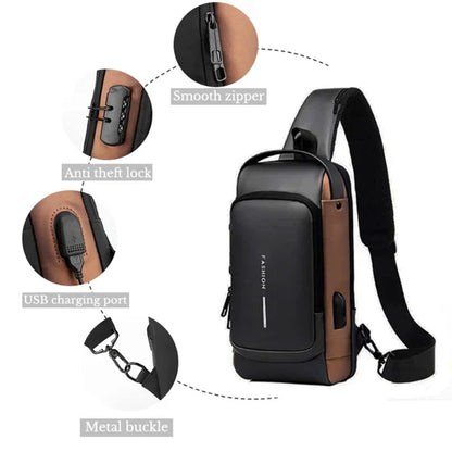 Waterproof Anti-Theft Sling & Backpack | USB Charging, Stylish & Secure for Men & Women