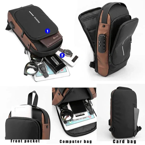 Waterproof Anti-Theft Sling & Backpack | USB Charging, Stylish & Secure for Men & Women