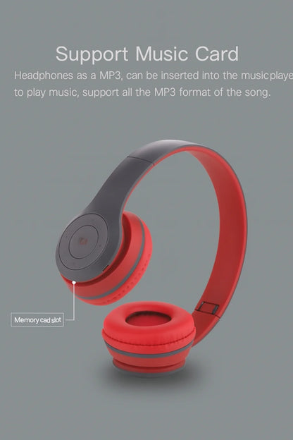 Foldable Wireless Bluetooth Headphones with Built-In Microphone | Stereo Sound