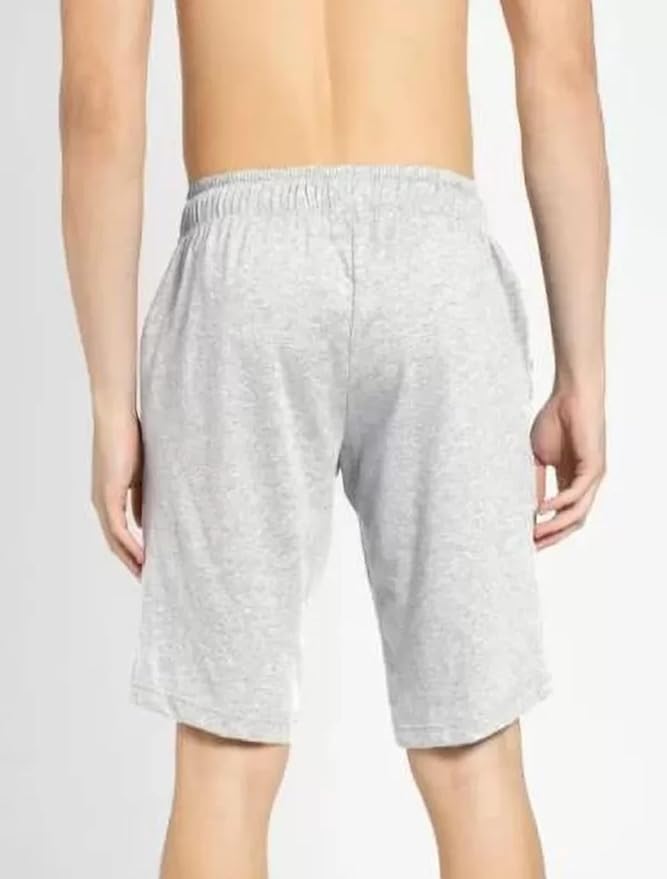 Pack of 2 Men’s Summer Shorts | Grey &amp; Black | Soft Hosiery Fabric | Comfortable Casual Shorts with Pockets | Perfect for Home, Gym &amp; Daily Wear