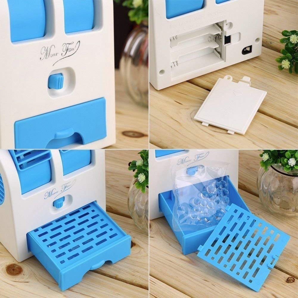 Mini USB Air Cooler Fan with Ice & Fragrance Option | Portable Personal Cooling Fan for Car, Office & Home |  Color may vary