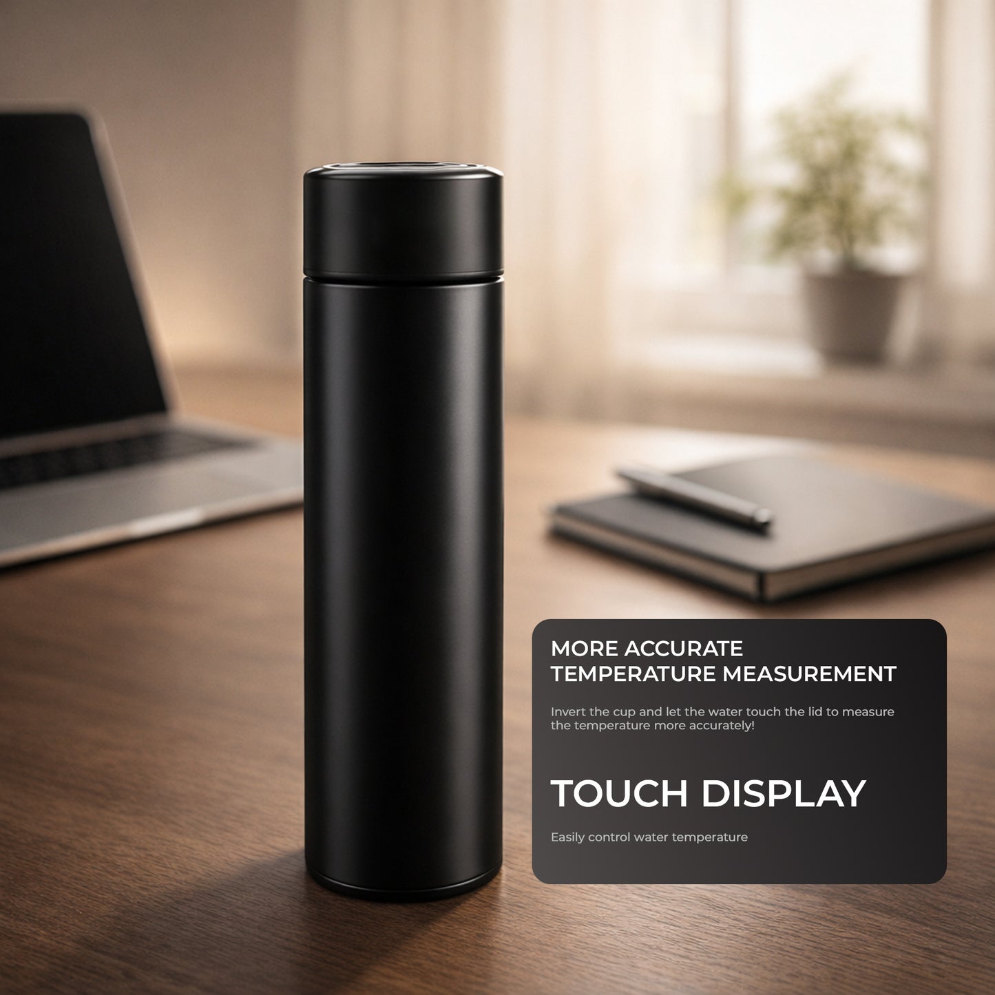 Stainless Steel Temperature Water Bottle | LCD Smart Display | 500ML