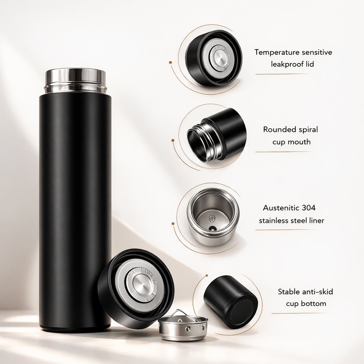Stainless Steel Temperature Water Bottle | LCD Smart Display | 500ML