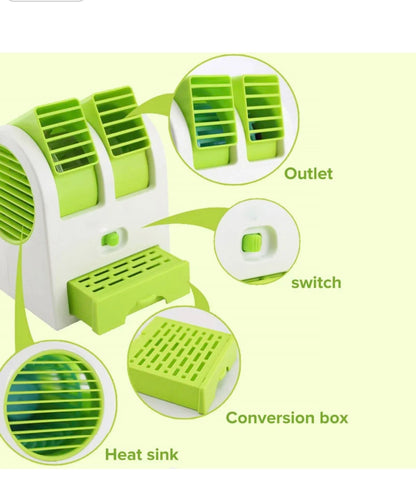 Mini USB Air Cooler Fan with Ice & Fragrance Option | Portable Personal Cooling Fan for Car, Office & Home |  Color may vary